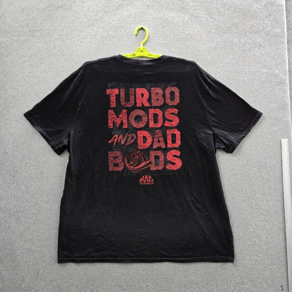 Mac Tools Men‎ Shirt 3X Black Graphic Turbo Mods Dad Bods Short Sleeve